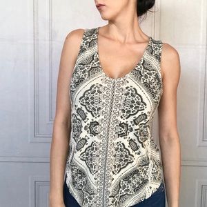 Lucky Brand Black and White Sleeveless Top